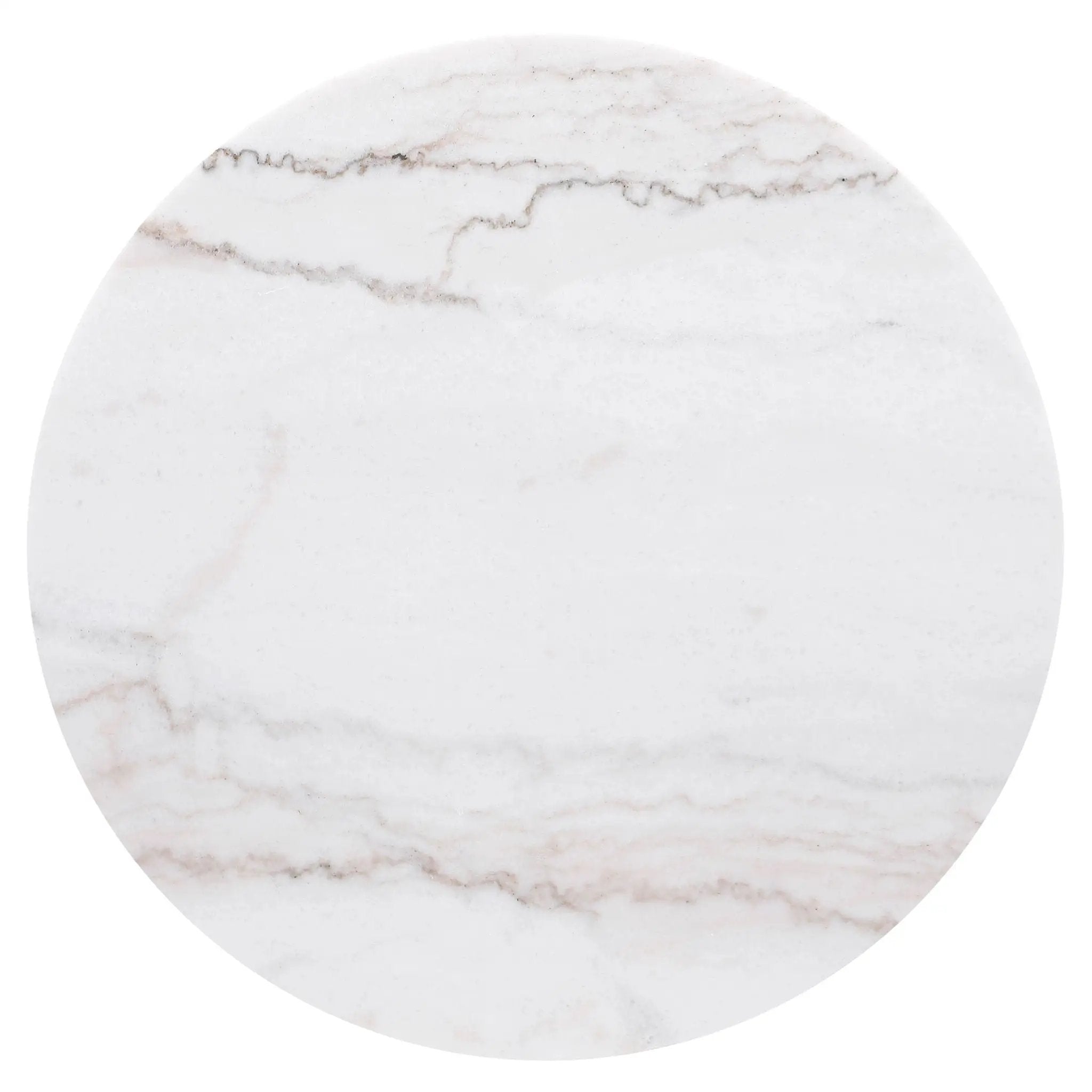 Jason Round White Marble Top Side End Table Charcoal by Unique Piece Furniture