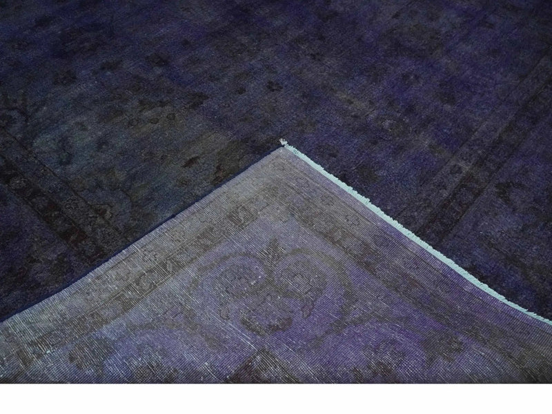 8.4x11.5 Overdyed Royal Dark Purple Hand Knotted Traditional Oushak Wool Area Rug by The Rug Decor