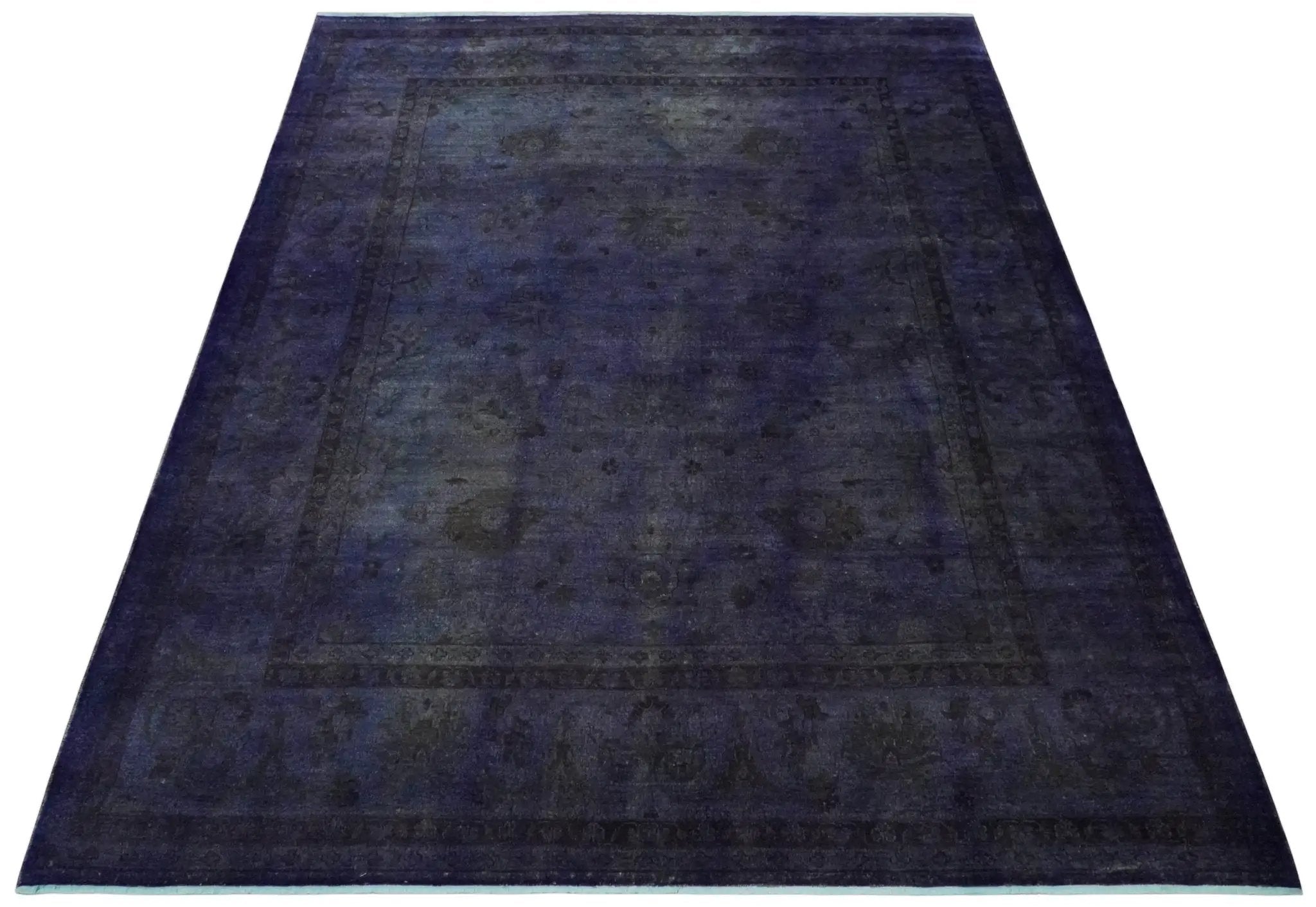 8.4x11.5 Overdyed Royal Dark Purple Hand Knotted Traditional Oushak Wool Area Rug by The Rug Decor