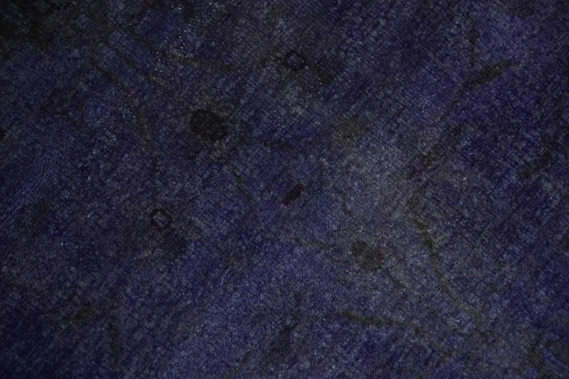 8.4x11.5 Overdyed Royal Dark Purple Hand Knotted Traditional Oushak Wool Area Rug by The Rug Decor