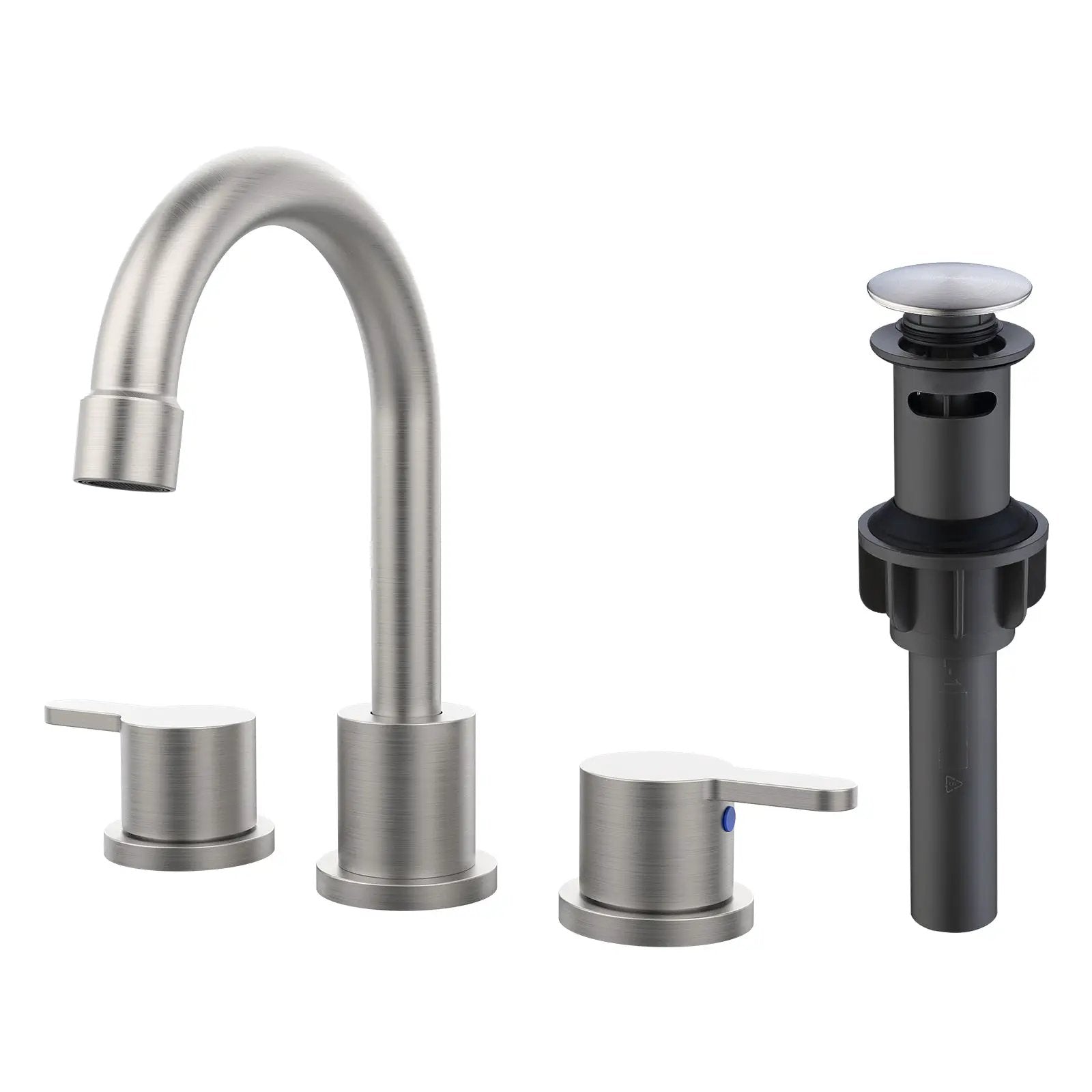 Widespread Bathroom Sink Faucet Brushed Nickel 2-Handle 8 Inch 3-Hole by HouseOfZazla