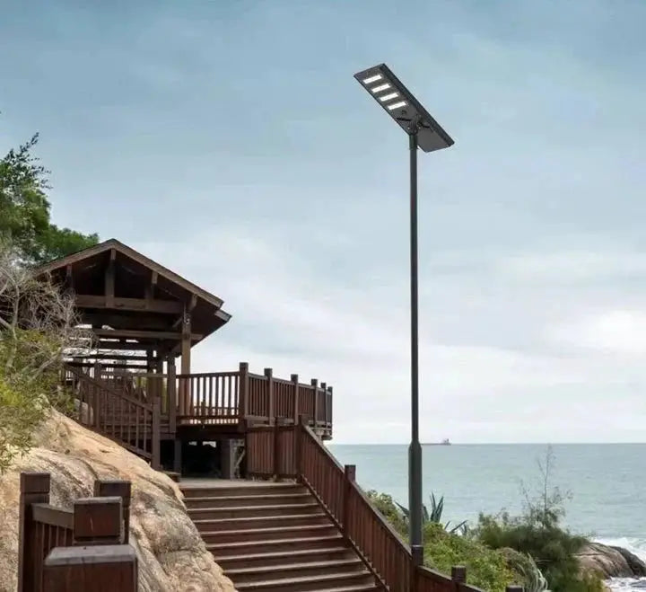 8500W Commercial Solar Power LED Parking Lot / Street/ Arena Light 160000 Lumen - (Black) by Outdoor Solar Outlet