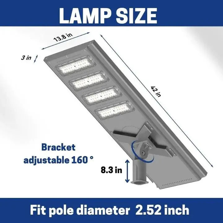8500W Commercial Solar Power LED Parking Lot / Street/ Arena Light 160000 Lumen - (Black) by Outdoor Solar Outlet