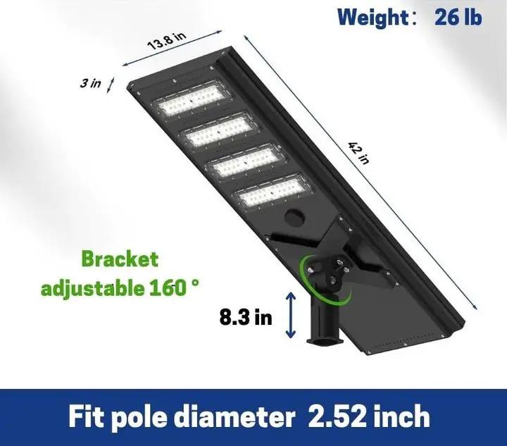 8500W Commercial Solar Power LED Parking Lot / Street/ Arena Light 160000 Lumen - (Black) by Outdoor Solar Outlet