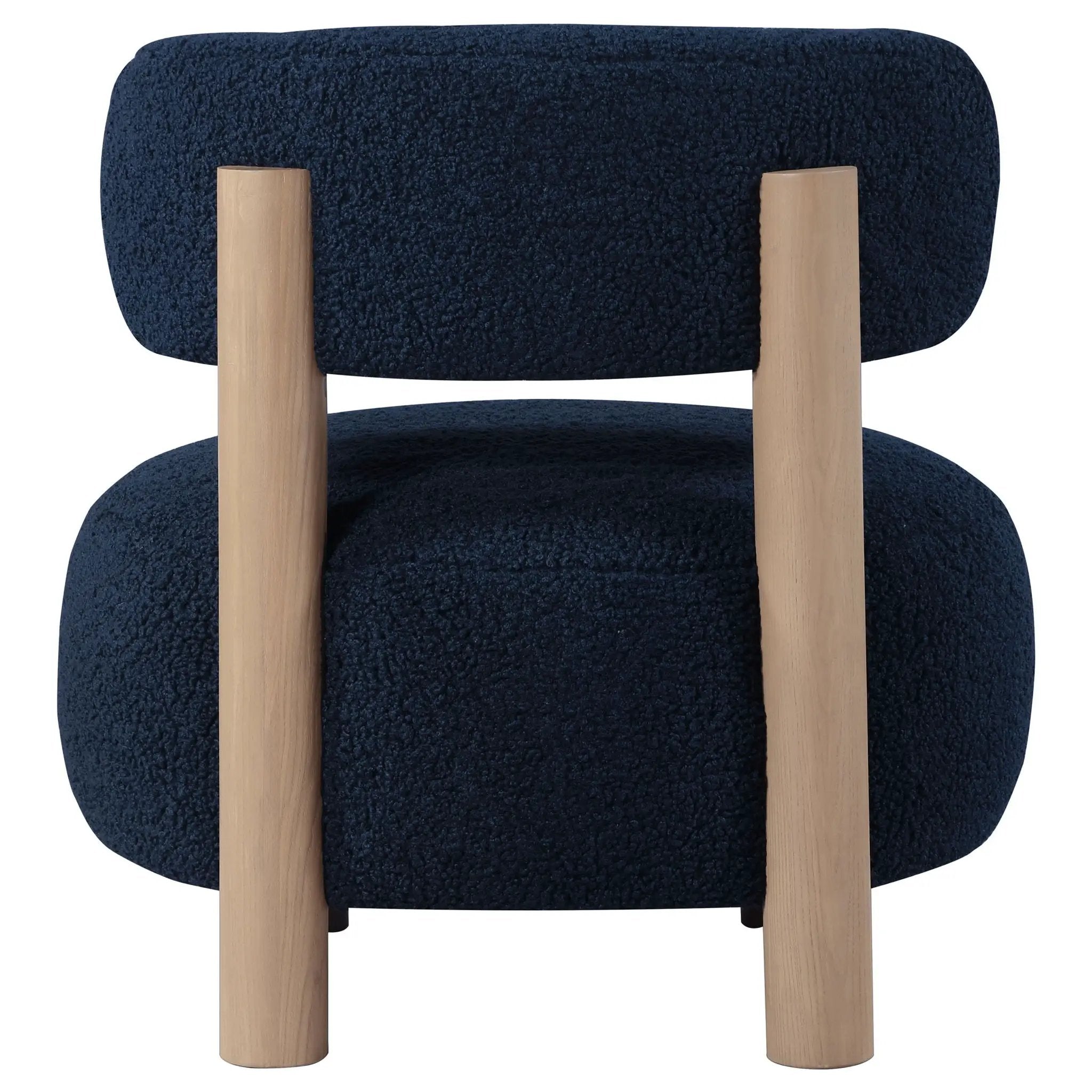 Zonie Boucle Upholstered Barrel Back Accent Chair Blue by Unique Piece Furniture