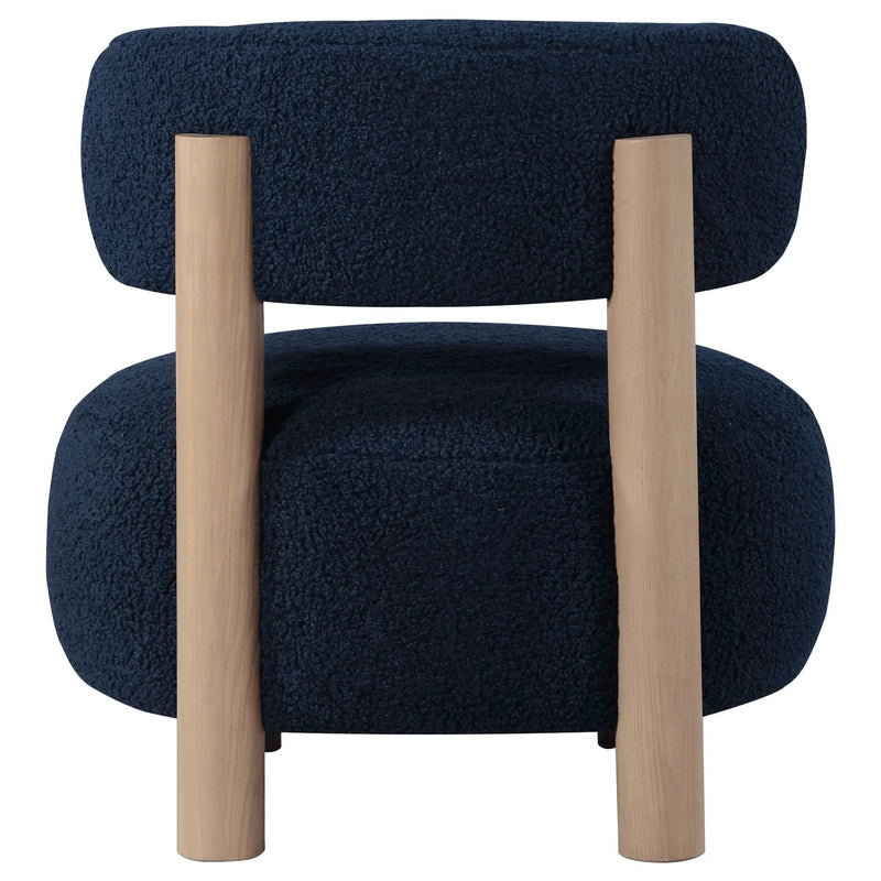 Zonie Boucle Upholstered Barrel Back Accent Chair Blue by Unique Piece Furniture