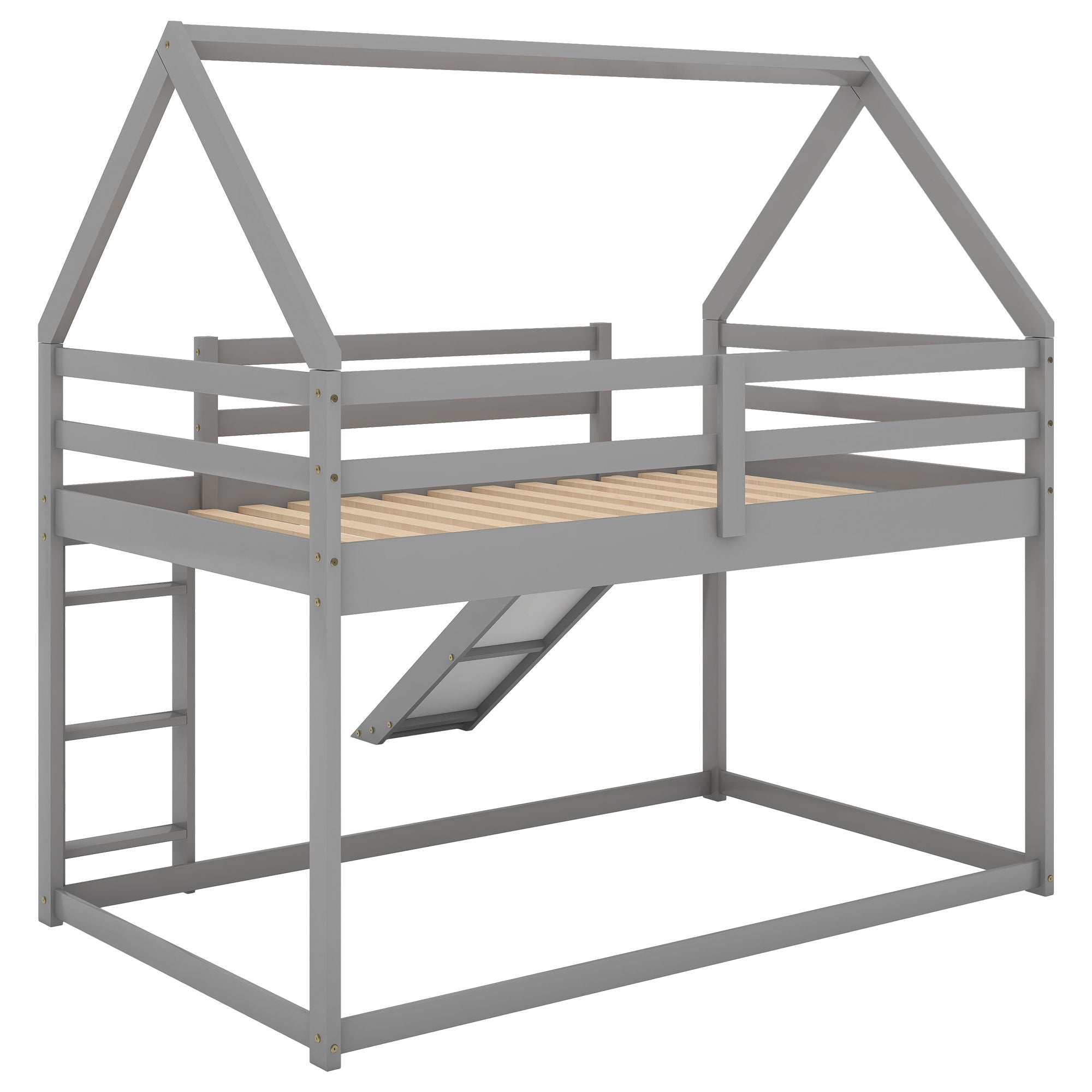 House Shape Bunk Bed With Slide And Ladder by Unique Piece Furniture