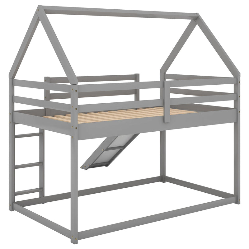 House Shape Bunk Bed With Slide And Ladder by Unique Piece Furniture