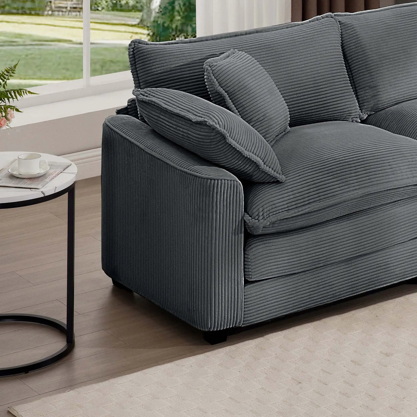 Classic Modern Comfortable Single Chair Deep Seat Sofa With Footstool by HouseOfZazla