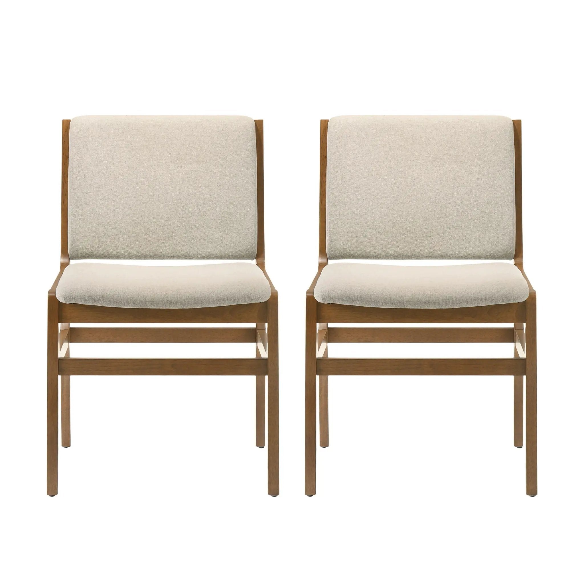 Contemporary Dining Chair Set Upholstered Fabric With Rubberwood Frame by HouseOfZazla