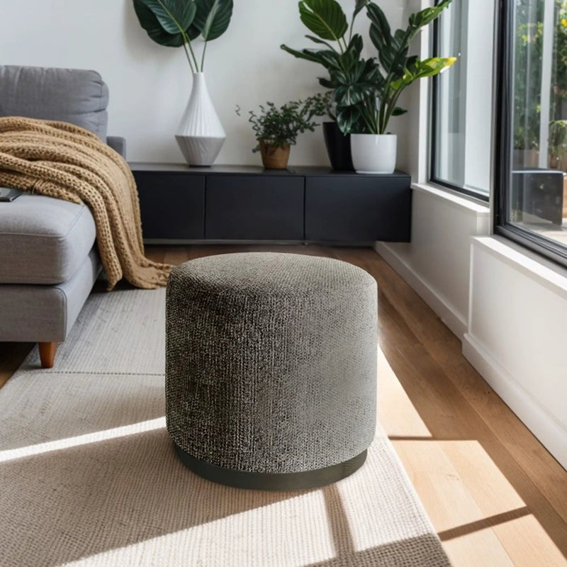 Oval Accent Ottoman - Brown by HouseOfZazla
