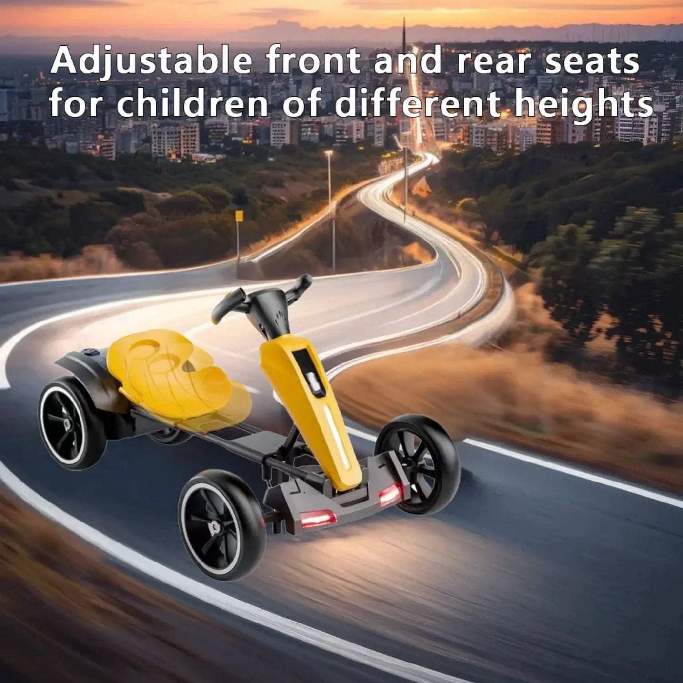 Electric Kids Pedal Go Kart With Adjustable Seat, Foldable Design by HouseOfZazla