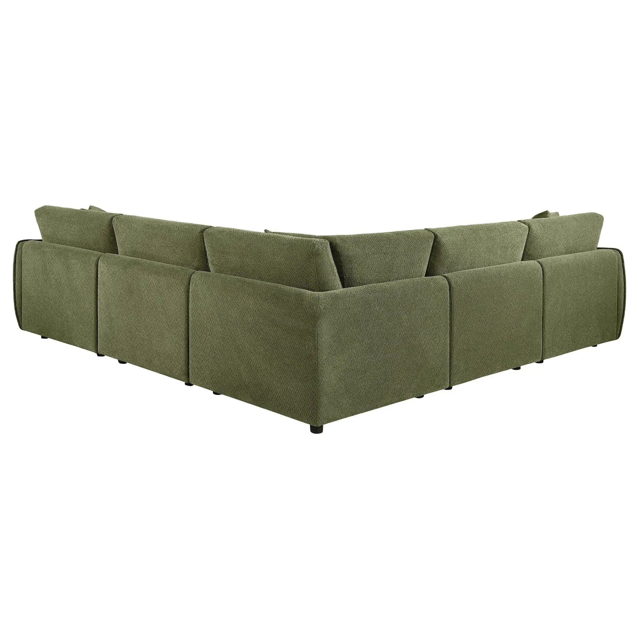 Elysia 5-piece Chenille Upholstered Modular Sectional Sofa Green by Unique Piece Furniture