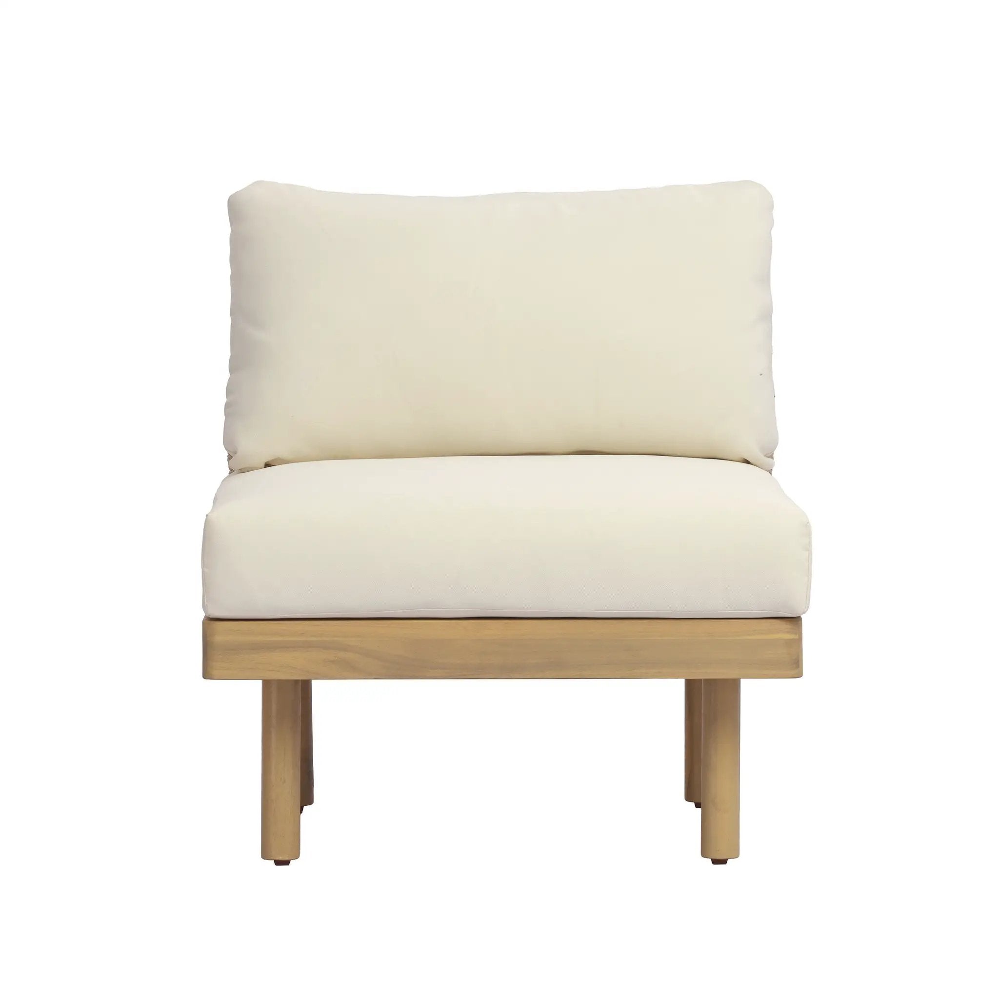6-Piece Acacia Wood L-Shaped Modular Outdoor Sofa Set with Rope Back & Weather-Resistant Cushions by HouseOfZazla