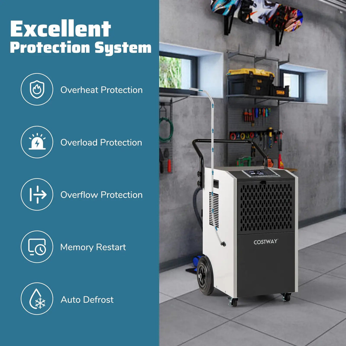 154 Pints Commercial Dehumidifier with Pump and Drain Hoses by DirectDeals