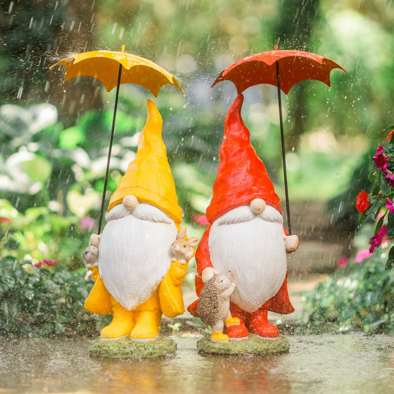 Garden gnome with umbrella and woodland animals (set of 2), photo 5 of 5