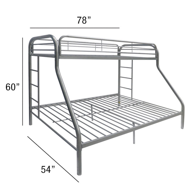 Tritan - Twin / Full Bunk Bed - Silver by HouseOfZazla