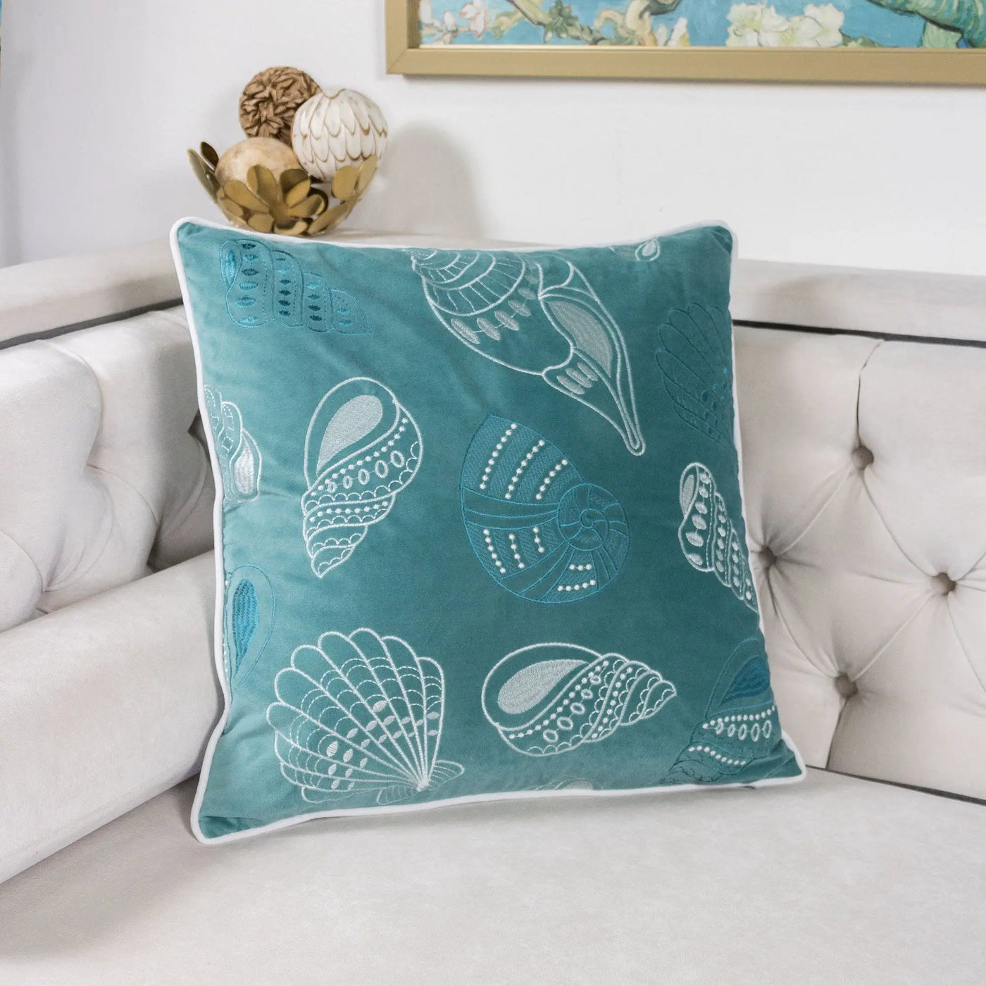 Seashells Pillow Cover by HouseOfZazla