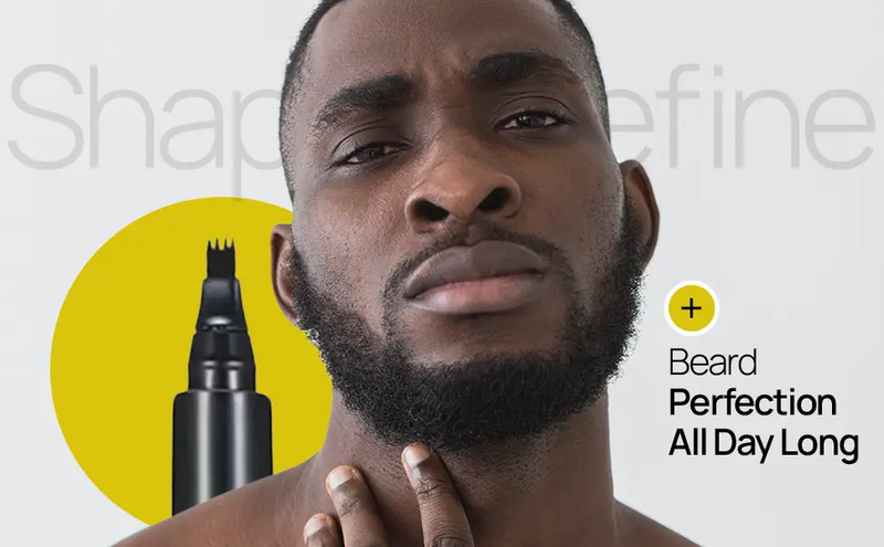 SELZALOT 4-Tip Beard Filler Pen Kit - Waterproof, Sweat-Proof, Long-Lasting Coverage for a Fuller Beard with Brush by Selzalot