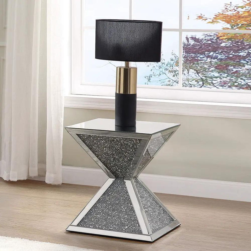 Noralie - End Table With Faux Diamonds - Mirrored by Unique Piece Furniture