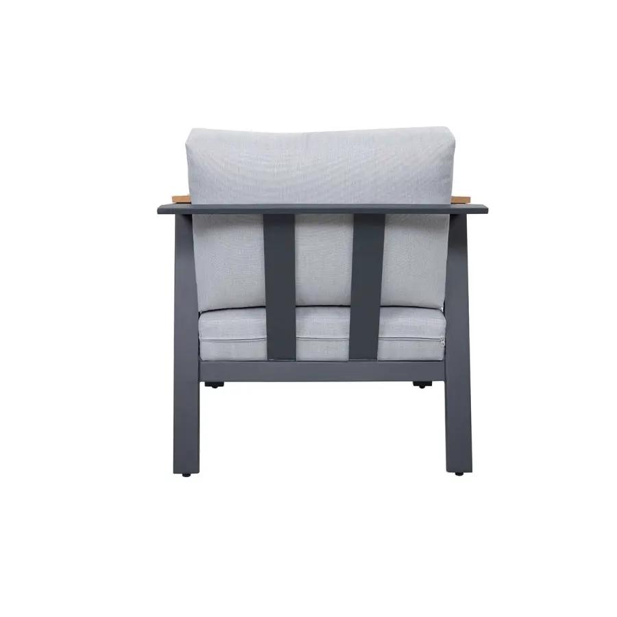 Nova 4-Piece Aluminum & Teak Sofa Set with Stationary Chairs by Outdoor-USA®