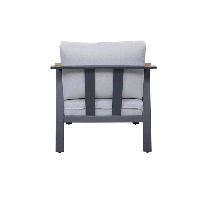 Nova 4-Piece Aluminum & Teak Sofa Set with Stationary Chairs by Outdoor-USA®
