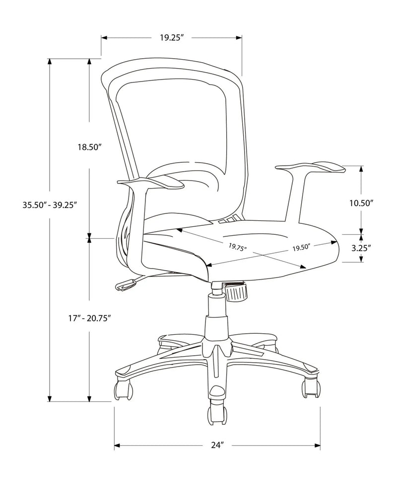 Office Chair, Adjustable Height, Swivel, Ergonomic, Armrests, Mesh - Black by Unique Piece Furniture