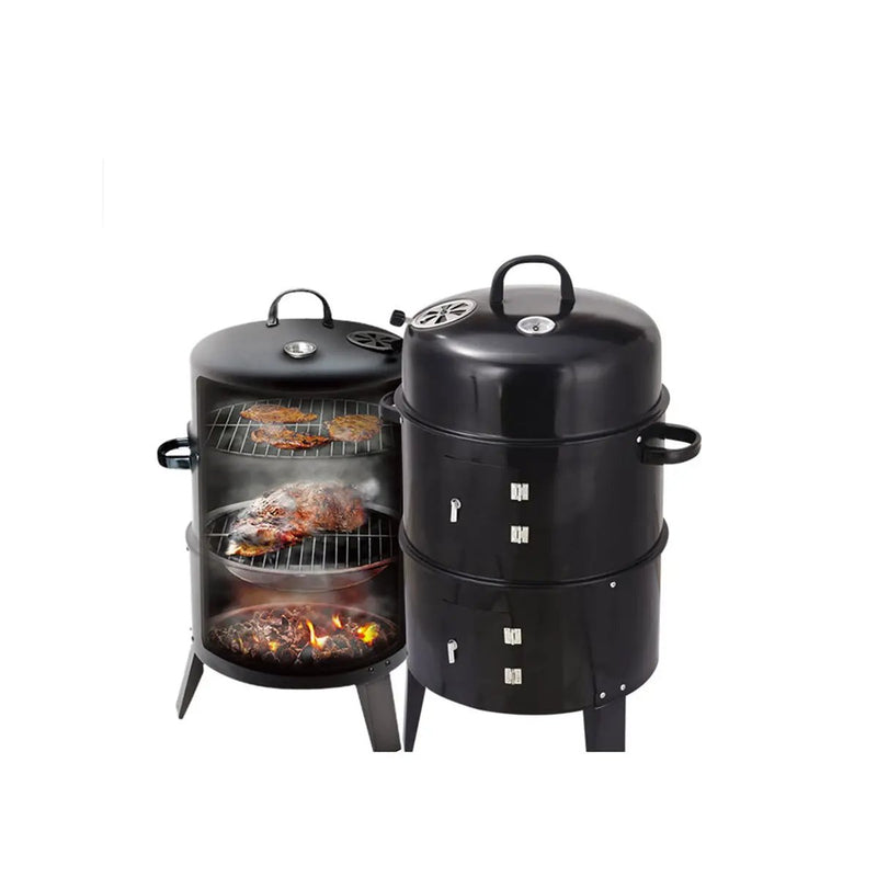 Outdoor Double-Layer Grill Charcoal Wood Fired Braising and Smoking Stove by HouseOfZazla