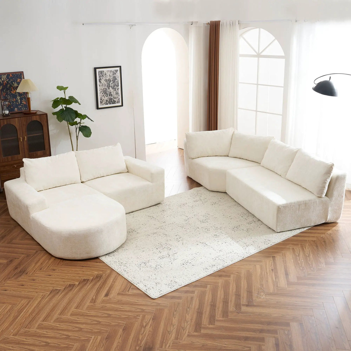 U-Shaped Oversized Modular Cloud Sectional Sofa With Deep Seat For Living Room by HouseOfZazla