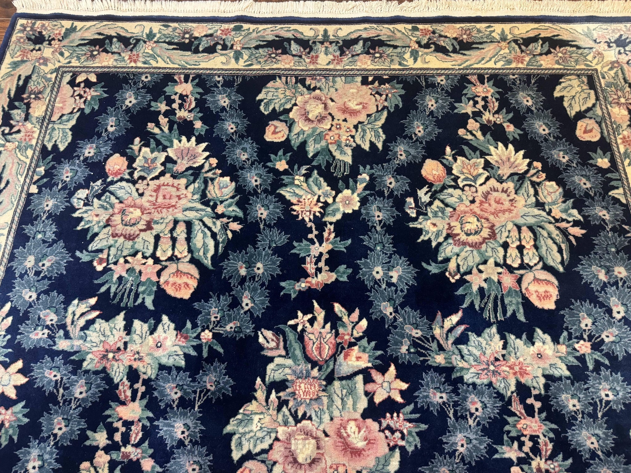 Sino Persian Rug 6x9, Navy Blue, Floral by Jewel Rugs