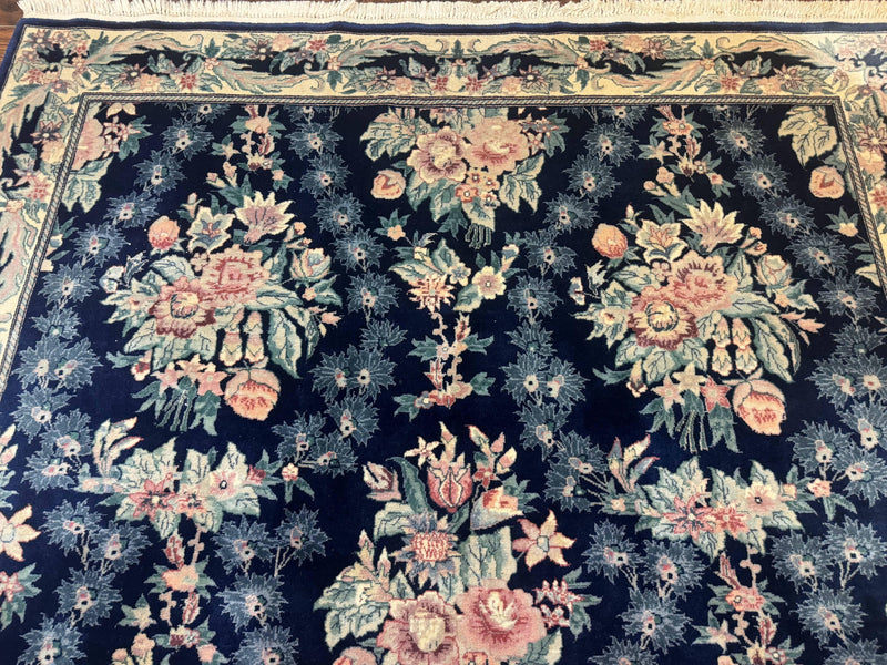 Sino Persian Rug 6x9, Navy Blue, Floral by Jewel Rugs