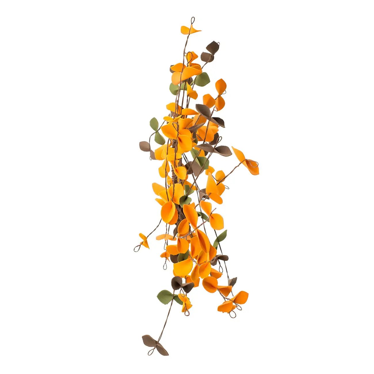 Fall Leaves Wreath, Botanicals Decor For Harvest Festival Fall Festival & Thanksgiving Table Decorations (Set of 12) - Orange Multi by Unique Piece Furniture
