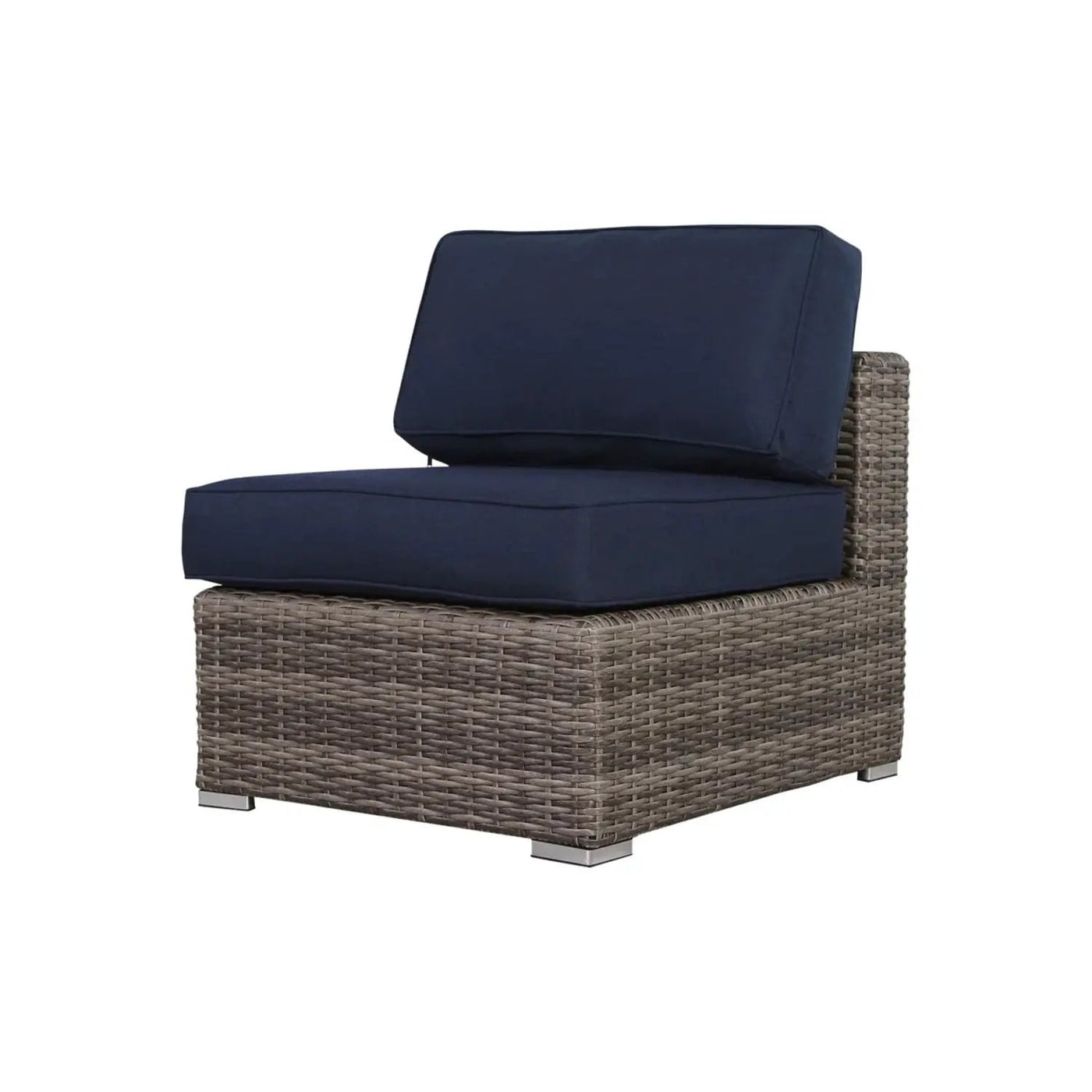 Wide Armless Outdoor Chairs With Cushions (Set of 2) by HouseOfZazla