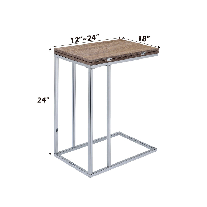 Danson Weathered Oak Accent Table with Folding Swivel Top - Oak, photo 4 of 4
