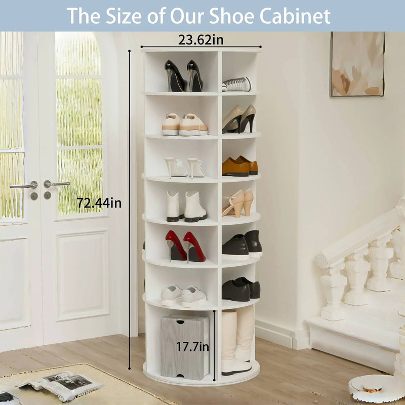 Rotating Shoe Rack Tower - 7-Tier Spinning Shoe Organizer by HouseOfZazla