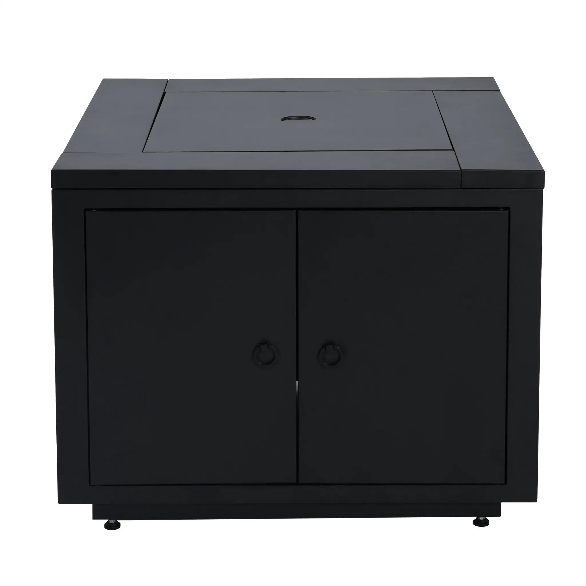 30inch Square Steel Fire Pit Table, in Black,40000BTU by HouseOfZazla