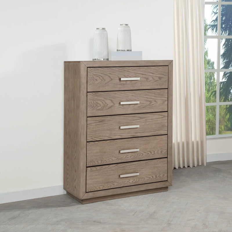 Kenora 5-drawer Bedroom Chest Barley Brown by Unique Piece Furniture
