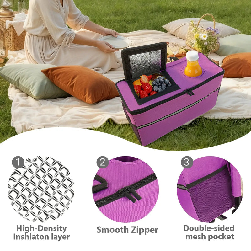3-in-1 Heavy-Duty Folding Wagon Cart with Bench Seat & Storage by HouseOfZazla