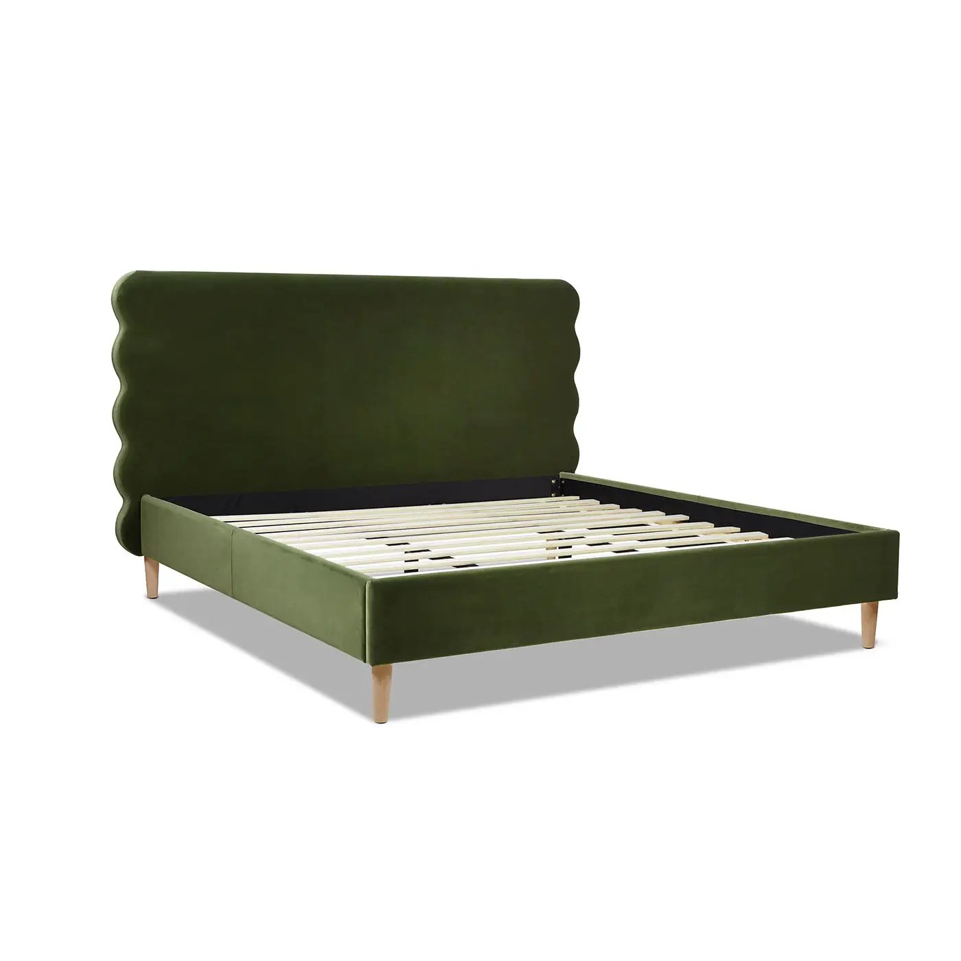 Stockholm - Modern Wavy Headboard Platform Bed by HouseOfZazla