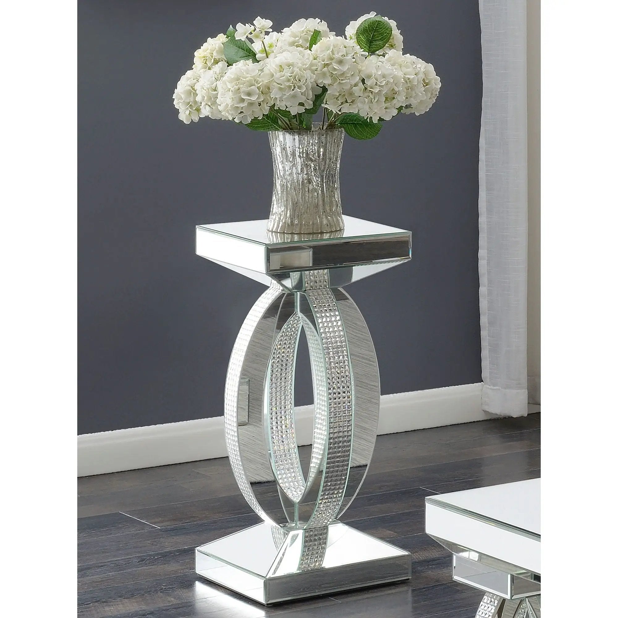 Empire - Square Side End Table - Silver by HouseOfZazla