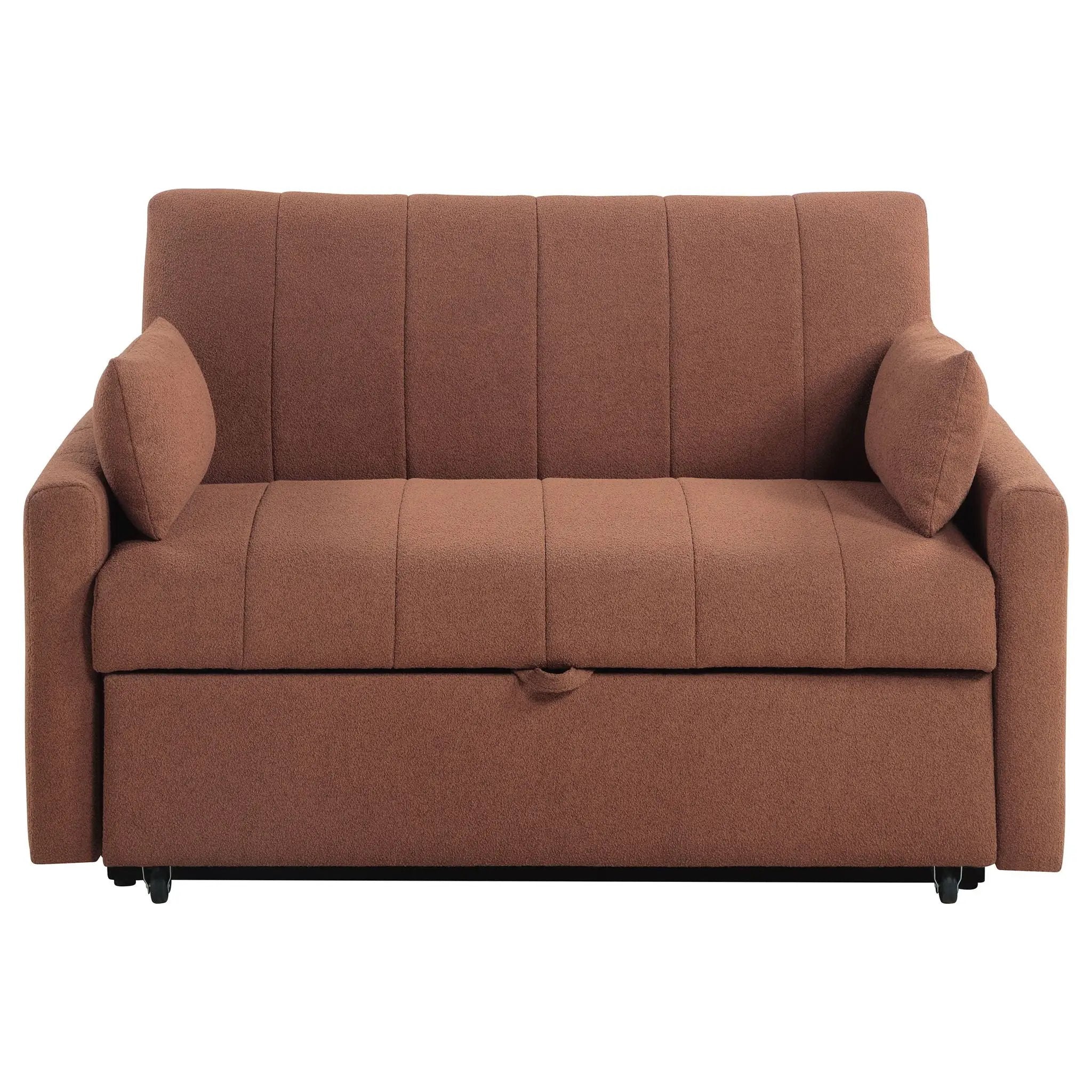 Portland Boucle Upholstered Sleeper Sofa Bed Copper by Unique Piece Furniture
