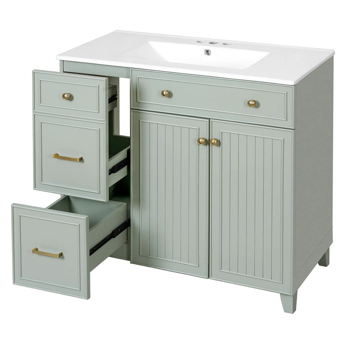 Bathroom Vanity With Sink, Soft Close Doors, Adjustable Shelves by HouseOfZazla