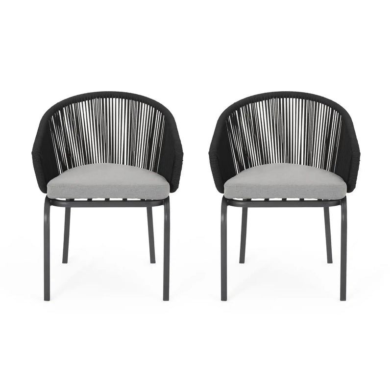 Outdoor Wicker Chair With Powder-Coated Iron Legs by HouseOfZazla