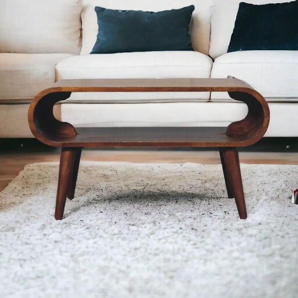 Open Chestnut Coffee Table, Nordic Legs