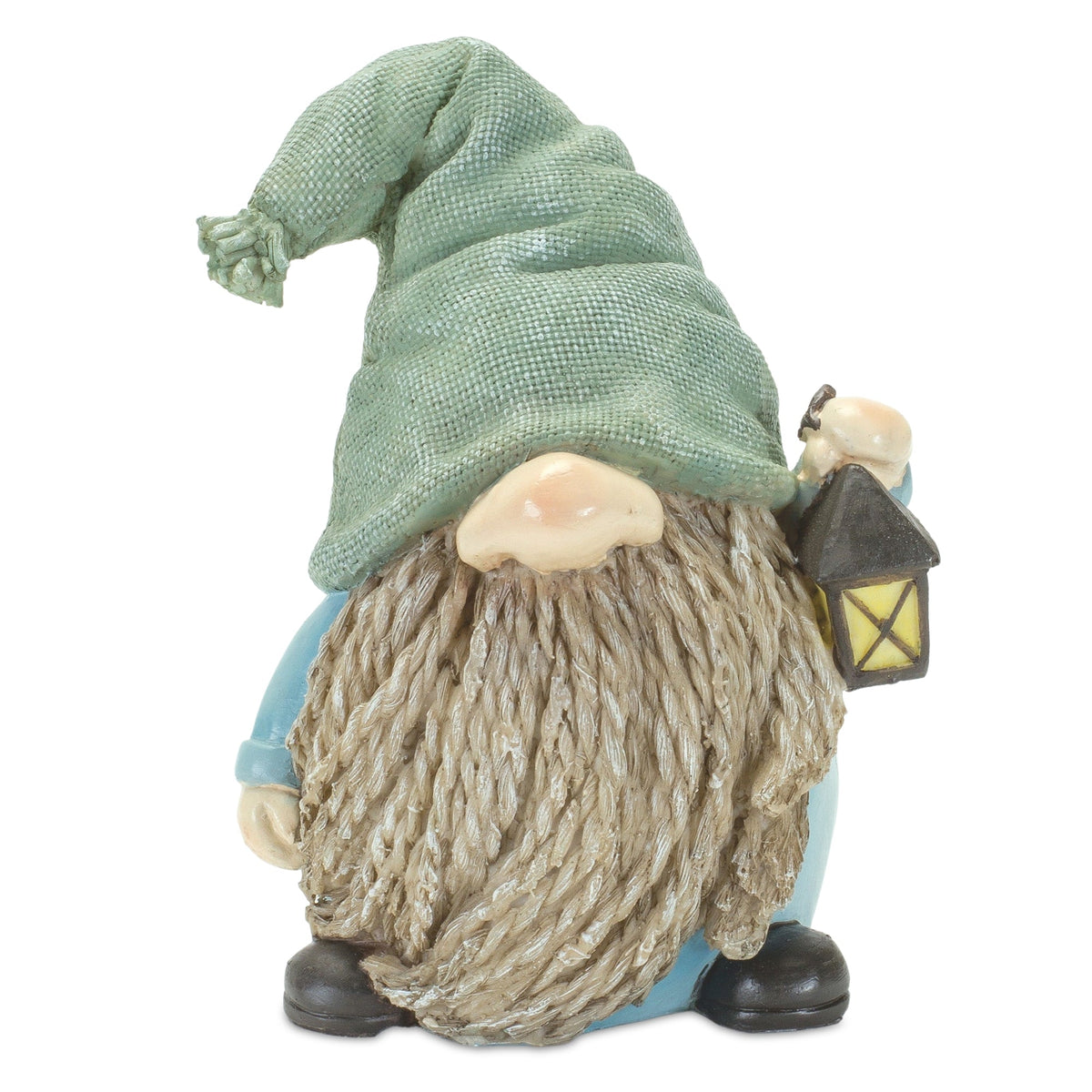 Stone Garden Gnome Figurine with Bird and Lantern Accent (Set of 4), photo 4 of 5
