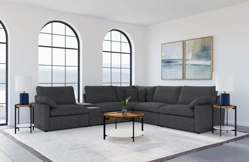Collins 6-piece Modular Power Reclining Sectional Dark Grey by Unique Piece Furniture