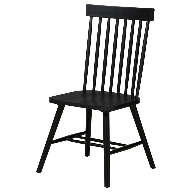 Andrews Windsor Spindle Back Dining Side Chair Black (Set of 2) by Unique Piece Furniture