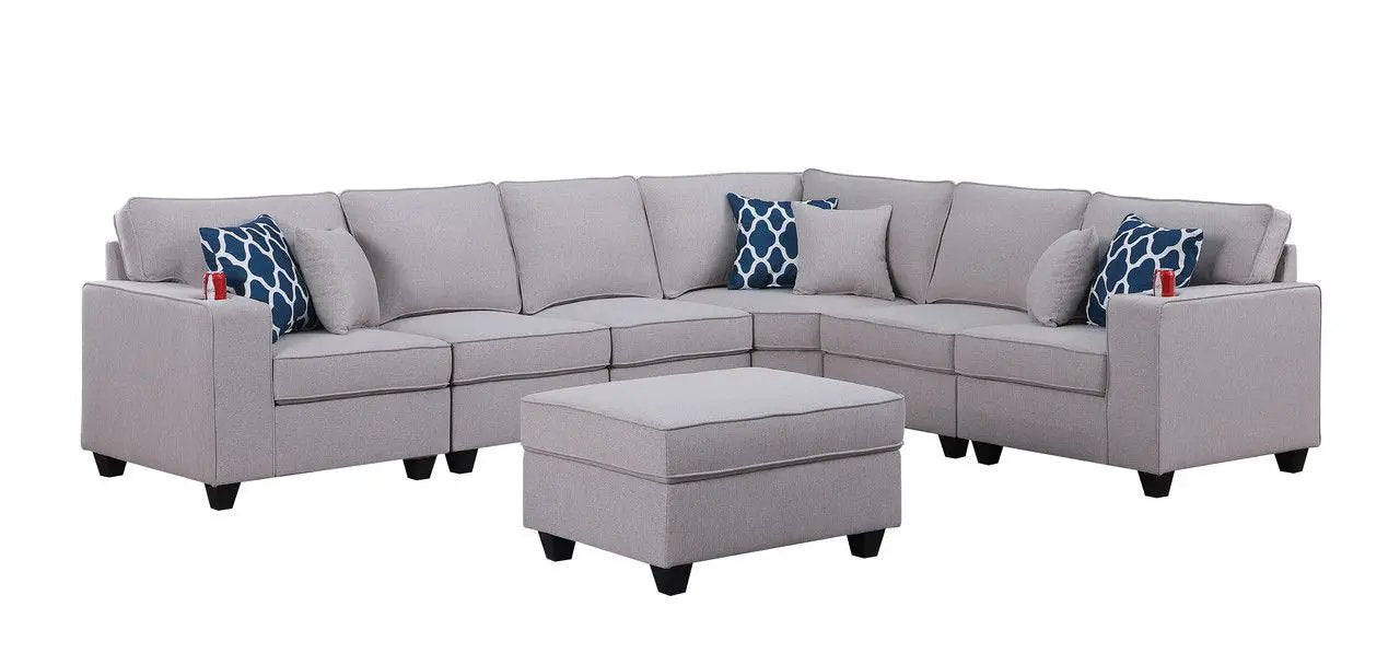 Cooper - Sectional Sofa With Ottomans And Cupholder by HouseOfZazla