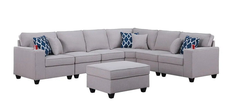 Cooper - Sectional Sofa With Ottomans And Cupholder by HouseOfZazla