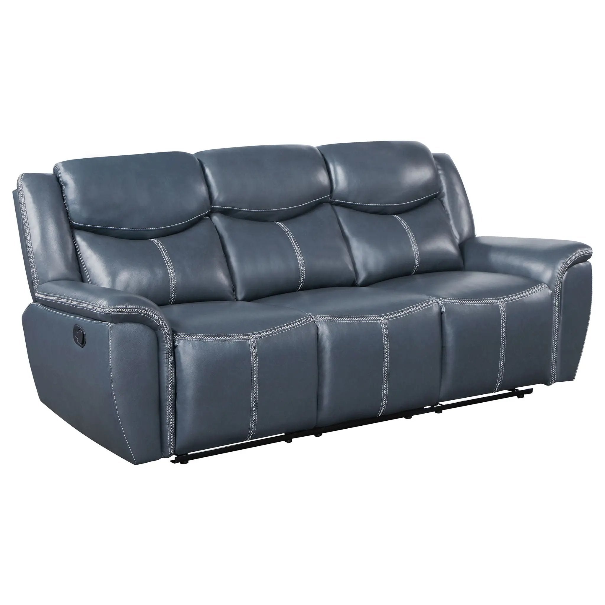 Sloane 3-piece Upholstered Reclining Sofa Set Blue by Unique Piece Furniture